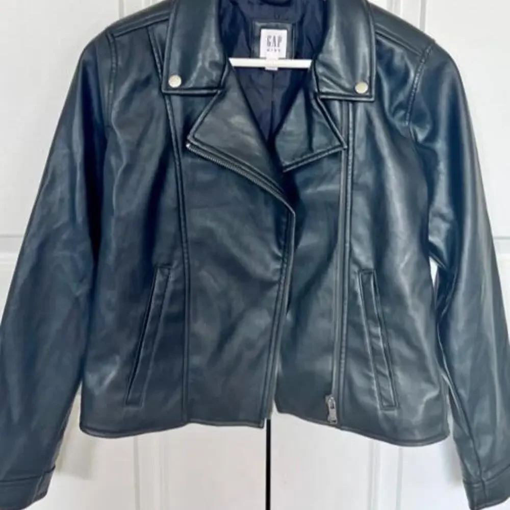 Gap Girls Faux Leather Jacket, Size XXL, Black